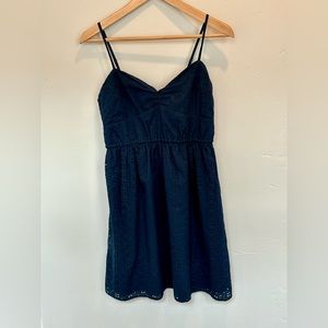 EUC J.Crew Factory Navy eyelet sundress size S